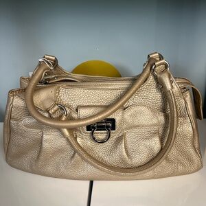 Salvatore Ferragamo Metallic Gold Hobo Shoulder Bag
